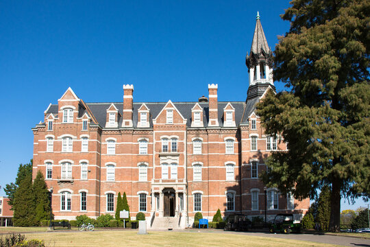 Nashville, TN - USA: Jubilee Hall on the Historic Black College campus of Fisk University. Full sun, blue sky.