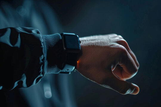 Smart watch on hand close-up