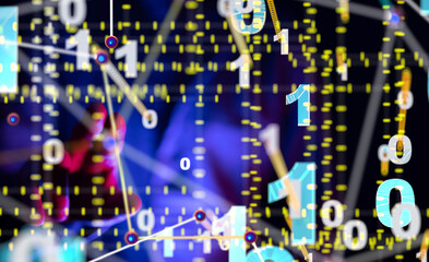 Global network. Blockchain. 3D illustration. Neural networks and artificial intelligence. Abstract