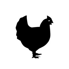 Hen black icone silhouette vector on a white background .Chicken silhouette. Bird element illustration