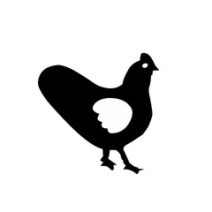 Hen black icone silhouette vector on a white background .Chicken silhouette. Bird element illustration