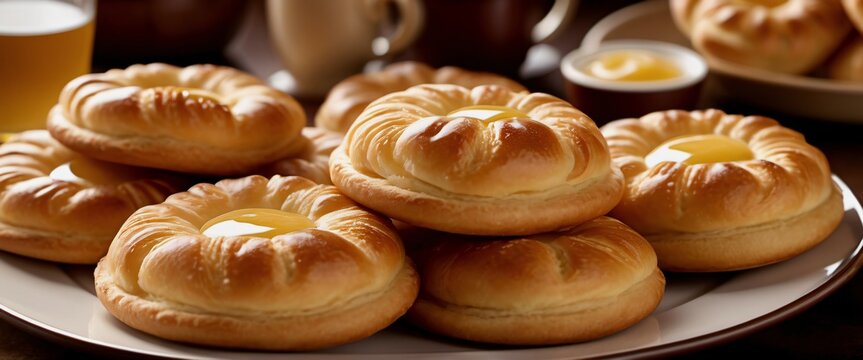 Scotland Freshly baked Aberdeen buttery rowies Local delicacy