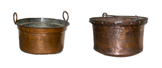 copper pot isolated on white background