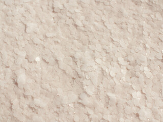 Creation of Natural Salt Crystal Flakes, Close-up of Drying Mineral