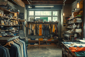 Interior of a boutique second hand store