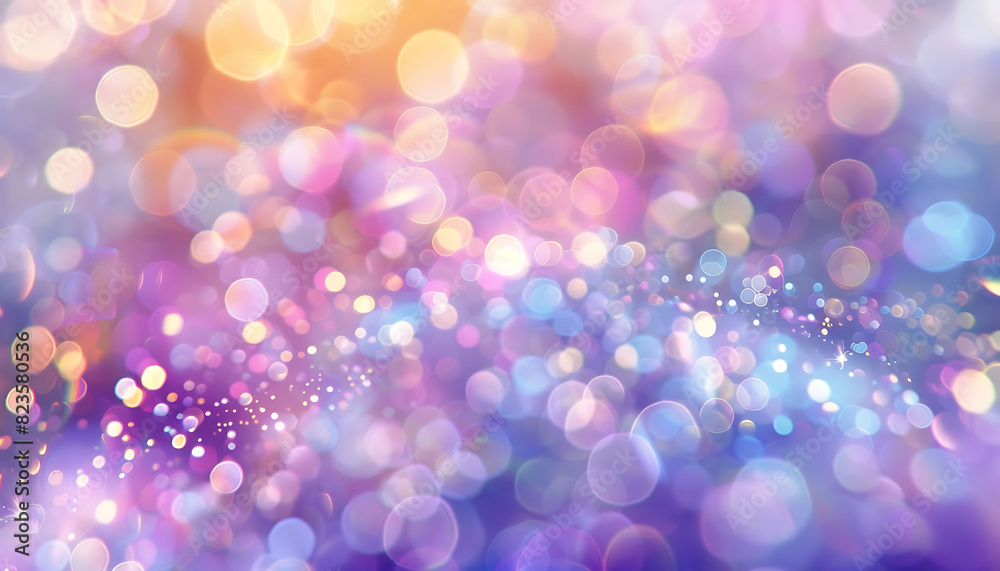 Poster abstract background with a dreamy bokeh effect in pastel colors, featuring soft light spots in shade