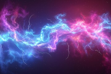 Blue and Pink Lightning Bolt on Dark Background