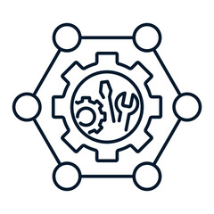 Technical repair service concept. vector linear icon isolated on white background.