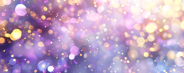 ethereal background with a soft blur and bokeh effect, highlighting pastel-colored light spots in shades of purple, blue, gold, yellow, white, silver, and pink, perfect for dreamy and calming visuals