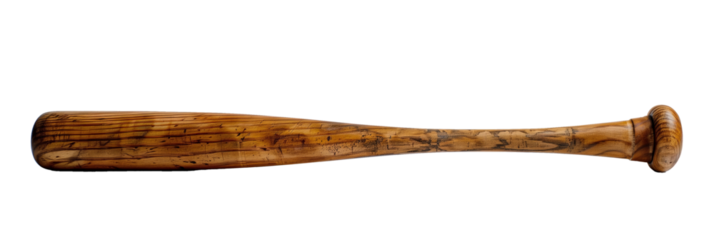 Wooden baseball bat isolated on transparent background