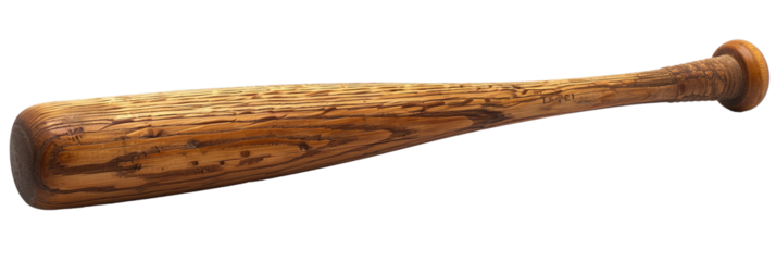 Wooden baseball bat isolated on transparent background