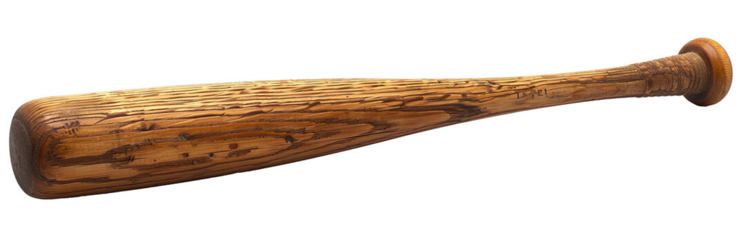 Wooden baseball bat isolated on transparent background