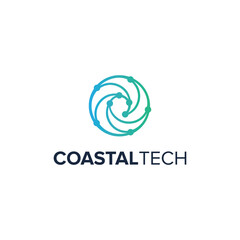 coastal tech simple sleek creative geometric modern logo design