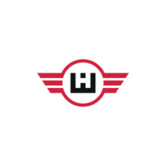 Fototapeta premium letter H wings simple sleek creative geometric modern logo design