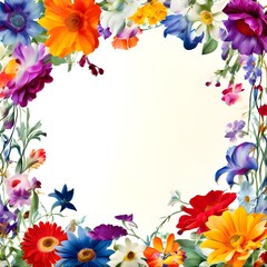 frame made of colorful flowers