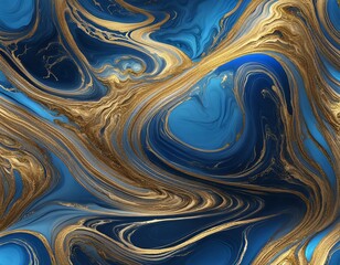 Blauer, marmorierter Hintergrund, durchzogen mit goldenen Elementen