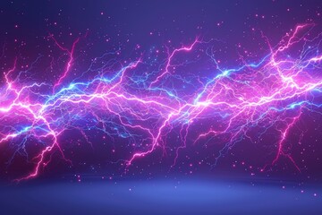 Fototapeta premium Blue and Purple Lightning Bolt on Dark Background