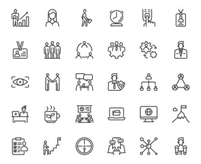 Employee outline icon set