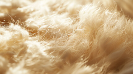 untreated beige milky sheep wool. fibers of trimmed wool