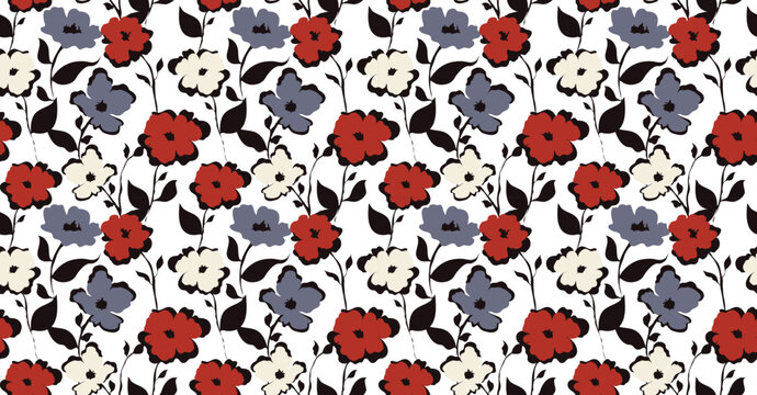 Seamless daisy flower pattern. Floral pattern.