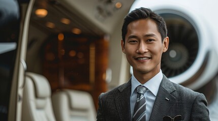Asian businessman on airport