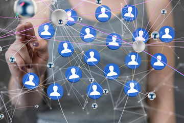 Abstract network of physical devices on the Internet using a network connection with statistics...