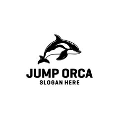 Jumping orca logo vector illustration
