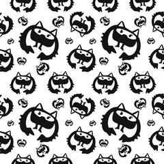 Obraz premium seamless pattern monster doodle art