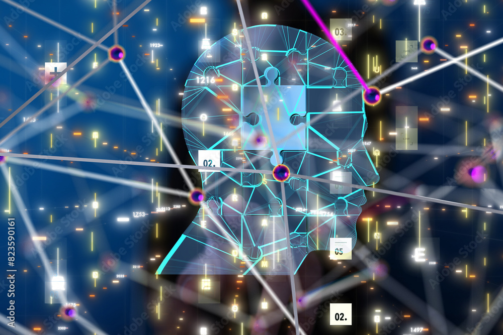 Aufkleber business intelligence analyst dashboard on virtual - 3d