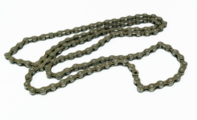 bicycle chain on white background