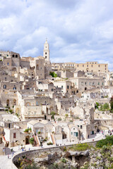 Naklejka premium Sassi di Matera, .The old town carved out of the rocks.Matera.Matera district.Basilicata.Southern Italy, Europe
