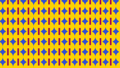 Minimal Geometric Seamless Patterns with Abstract Shapes in Modern Style