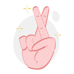 crossed finger hand gesture illustration