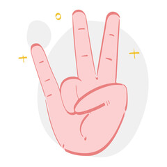 Obraz premium ring finger hand gesture illustration