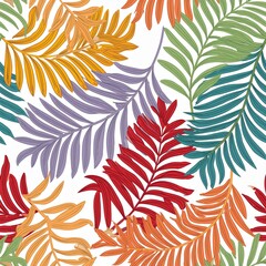 Naklejka premium seamless pattern with leaves