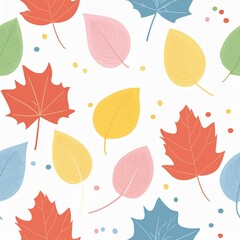 Fototapeta premium seamless pattern with autumn leaves