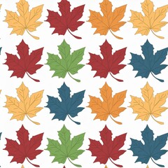 seamless pattern with autumn leaves