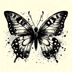 butterfly illustration grunge