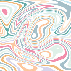 ABSTRACT ILLUSTRATION MARBLED TEXTURE LIQUIFY PSYCHEDELIC PASTEL SOFT COLORFUL DESIGN. OPTICAL ILLUSION BACKGROUND VECTOR DESIGN