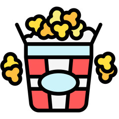 Popcorn lineal multi color icon, related to street food theme. use for modern concept, web and app development