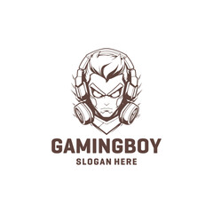 Headphone and gaming logo vector illustration