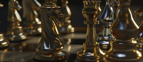 Metal chess pieces
