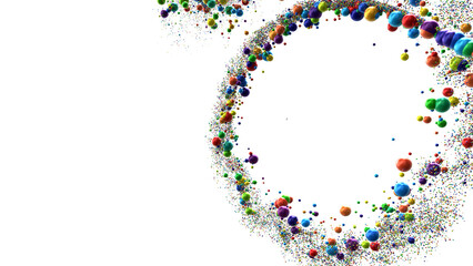  Multicolored confetti on white