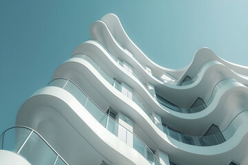 Futurystyczny apartamentowiec z falującymi balkonami