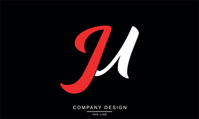 JU, UJ Abstract Letters Logo Monogram Design Font Icon Vector Symbol Initials