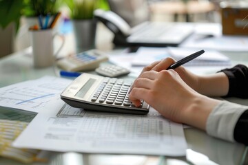 hand with calculator