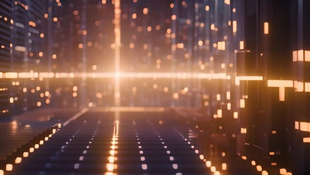 Massive Room Filled With Bright Lights Generative AI