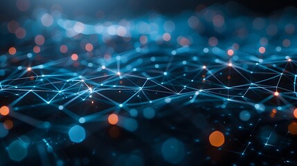 Abstract Network with Glowing Nodes