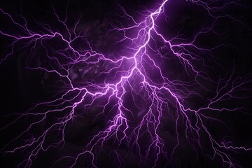 purple lightning on black sky background