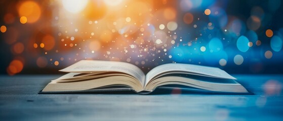 Career paths, certifications, and training modules displayed on the pages of an open book. Isolated background, vibrant and minimalist design, space for text.